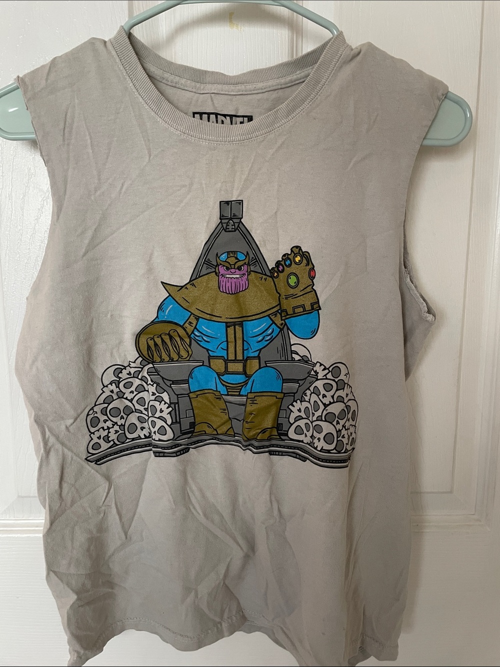 Marvel Boys Gray Tank Top with Thanos Throne Graphic